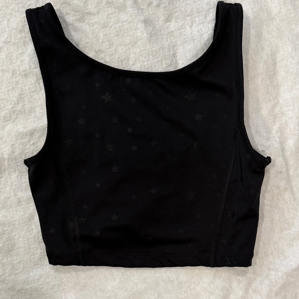 Nannette Lepore Black Star Pattern Crop Top/ Sports Bra